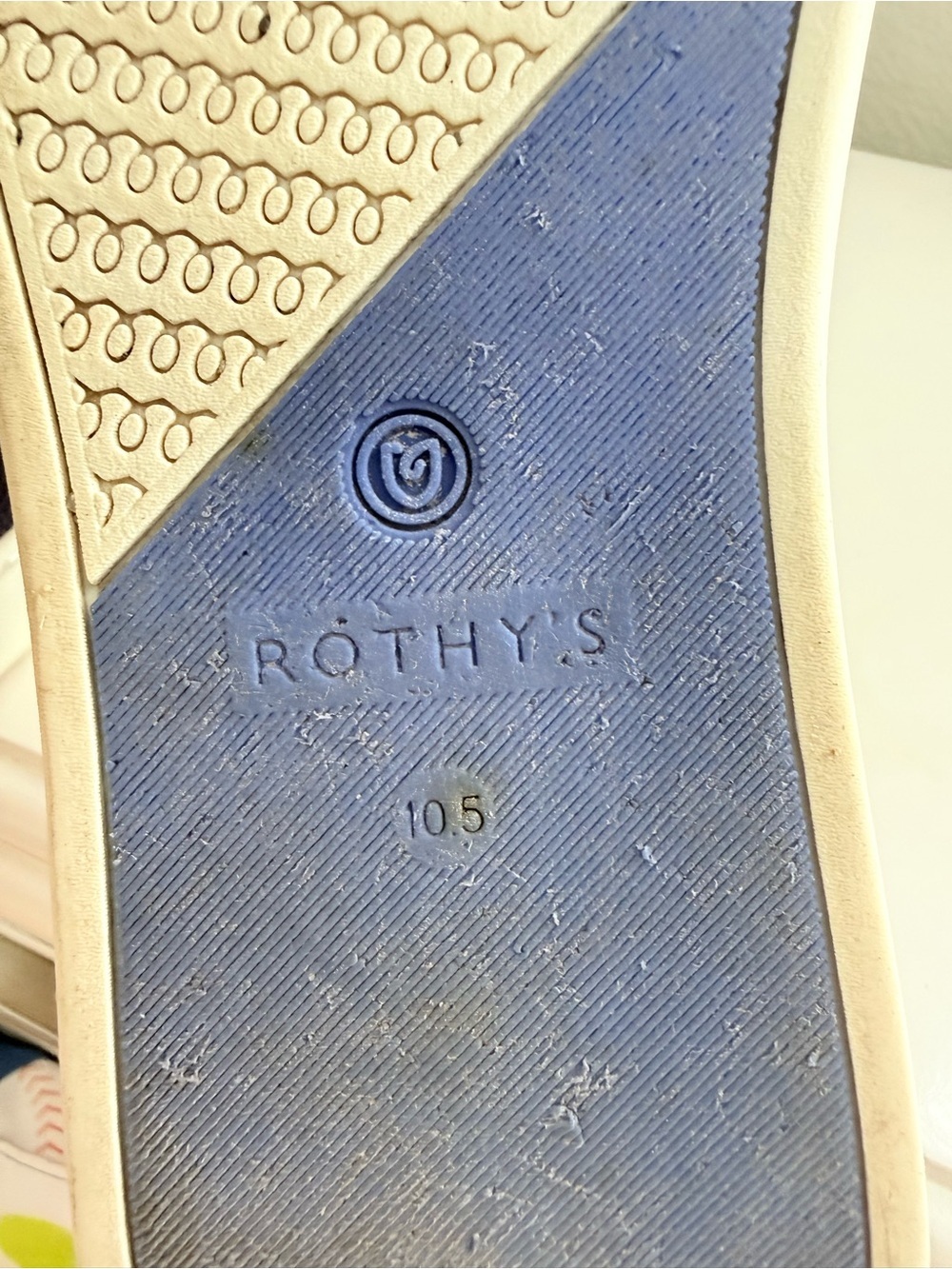 Rothy's sneakers women size 10.5 Navy Knit Slip-On with White Sole and Blue - Picture 8 of 8